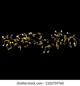 Musical Signs. Modern Background with Notes. Vector Element for Musical Poster, Banner, Advertising, Card. Minimalistic Simple Background.
