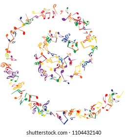 Musical Signs. Modern Background with Notes. Vector Element for Musical Poster, Banner, Advertising, Card. Minimalistic Simple Background.
