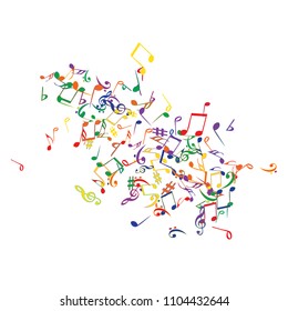 Musical Signs. Modern Background with Notes. Vector Element for Musical Poster, Banner, Advertising, Card. Minimalistic Simple Background.
