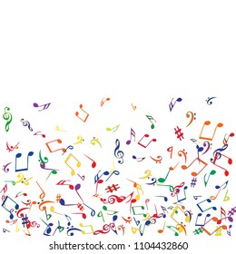 Musical Signs. Modern Background with Notes. Vector Element for Musical Poster, Banner, Advertising, Card. Minimalistic Simple Background.
