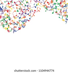 Musical Signs. Modern Background with Notes. Vector Element for Musical Poster, Banner, Advertising, Card. Minimalistic Simple Background.
