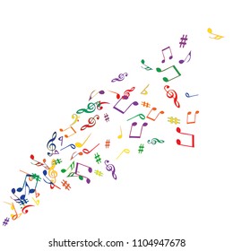 Musical Signs. Modern Background with Notes. Vector Element for Musical Poster, Banner, Advertising, Card. Minimalistic Simple Background.
