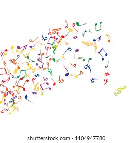 Musical Signs. Modern Background with Notes. Vector Element for Musical Poster, Banner, Advertising, Card. Minimalistic Simple Background.
