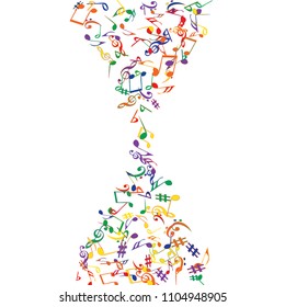 Musical Signs. Modern Background with Notes. Vector Element for Musical Poster, Banner, Advertising, Card. Minimalistic Simple Background.
