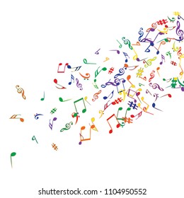 Musical Signs. Modern Background with Notes. Vector Element for Musical Poster, Banner, Advertising, Card. Minimalistic Simple Background.
