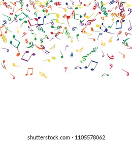 Musical Signs. Modern Background with Notes. Vector Element for Musical Poster, Banner, Advertising, Card. Minimalistic Simple Background.
