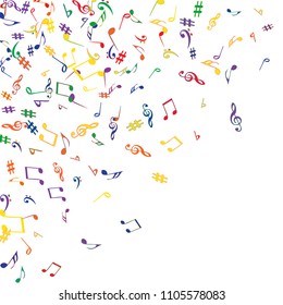 Musical Signs. Modern Background with Notes. Vector Element for Musical Poster, Banner, Advertising, Card. Minimalistic Simple Background.
