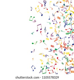Musical Signs. Modern Background with Notes. Vector Element for Musical Poster, Banner, Advertising, Card. Minimalistic Simple Background.
