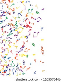 Musical Signs. Modern Background with Notes. Vector Element for Musical Poster, Banner, Advertising, Card. Minimalistic Simple Background.
