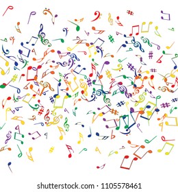 Musical Signs. Modern Background with Notes. Vector Element for Musical Poster, Banner, Advertising, Card. Minimalistic Simple Background.
