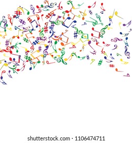 Musical Signs. Modern Background with Notes. Vector Element for Musical Poster, Banner, Advertising, Card. Minimalistic Simple Background.
