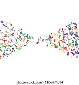 Musical Signs. Modern Background with Notes. Vector Element for Musical Poster, Banner, Advertising, Card. Minimalistic Simple Background.
