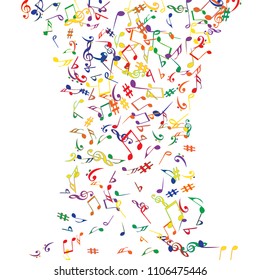 Musical Signs. Modern Background with Notes. Vector Element for Musical Poster, Banner, Advertising, Card. Minimalistic Simple Background.
