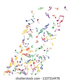 Musical Signs. Modern Background with Notes. Vector Element for Musical Poster, Banner, Advertising, Card. Minimalistic Simple Background.
