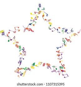Musical Signs. Modern Background with Notes. Vector Element for Musical Poster, Banner, Advertising, Card. Minimalistic Simple Background.
