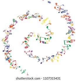 Musical Signs. Modern Background with Notes. Vector Element for Musical Poster, Banner, Advertising, Card. Minimalistic Simple Background.
