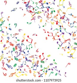 Musical Signs. Modern Background with Notes. Vector Element for Musical Poster, Banner, Advertising, Card. Minimalistic Simple Background.
