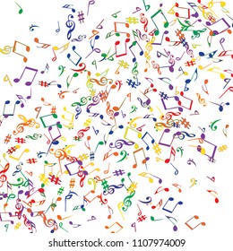 Musical Signs. Modern Background with Notes. Vector Element for Musical Poster, Banner, Advertising, Card. Minimalistic Simple Background.
