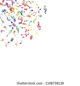 Musical Signs. Modern Background with Notes. Vector Element for Musical Poster, Banner, Advertising, Card. Minimalistic Simple Background.

