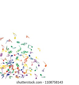 Musical Signs. Modern Background with Notes. Vector Element for Musical Poster, Banner, Advertising, Card. Minimalistic Simple Background.
