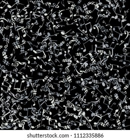Musical Signs. Modern Background with Notes. Vector Element for Musical Poster, Banner, Advertising, Card. Minimalistic Simple Background.
