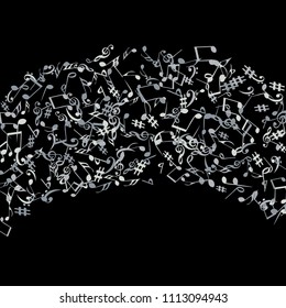 Musical Signs. Modern Background with Notes. Vector Element for Musical Poster, Banner, Advertising, Card. Minimalistic Simple Background.

