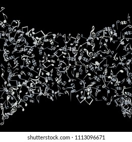 Musical Signs. Modern Background with Notes. Vector Element for Musical Poster, Banner, Advertising, Card. Minimalistic Simple Background.
