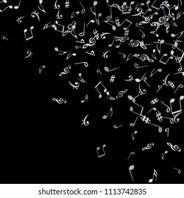 Musical Signs. Modern Background with Notes. Vector Element for Musical Poster, Banner, Advertising, Card. Minimalistic Simple Background.
