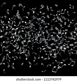 Musical Signs. Modern Background with Notes. Vector Element for Musical Poster, Banner, Advertising, Card. Minimalistic Simple Background.
