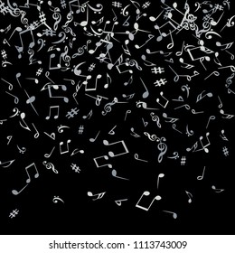 Musical Signs. Modern Background with Notes. Vector Element for Musical Poster, Banner, Advertising, Card. Minimalistic Simple Background.
