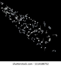 Musical Signs. Modern Background with Notes. Vector Element for Musical Poster, Banner, Advertising, Card. Minimalistic Simple Background.
