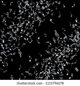 Musical Signs. Modern Background with Notes. Vector Element for Musical Poster, Banner, Advertising, Card. Minimalistic Simple Background.
