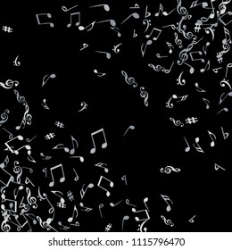 Musical Signs. Modern Background with Notes. Vector Element for Musical Poster, Banner, Advertising, Card. Minimalistic Simple Background.
