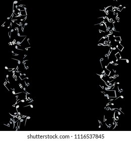Musical Signs. Modern Background with Notes. Vector Element for Musical Poster, Banner, Advertising, Card. Minimalistic Simple Background.
