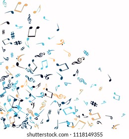 Musical Signs. Modern Background with Notes. Vector Element for Musical Poster, Banner, Advertising, Card. Minimalistic Simple Background.

