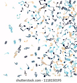 Musical Signs. Modern Background with Notes. Vector Element for Musical Poster, Banner, Advertising, Card. Minimalistic Simple Background.
