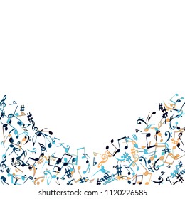 Musical Signs. Modern Background with Notes. Vector Element for Musical Poster, Banner, Advertising, Card. Minimalistic Simple Background.
