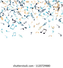 Musical Signs. Modern Background with Notes. Vector Element for Musical Poster, Banner, Advertising, Card. Minimalistic Simple Background.
