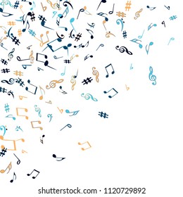 Musical Signs. Modern Background with Notes. Vector Element for Musical Poster, Banner, Advertising, Card. Minimalistic Simple Background.
