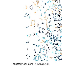 Musical Signs. Modern Background with Notes. Vector Element for Musical Poster, Banner, Advertising, Card. Minimalistic Simple Background.
