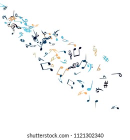 Musical Signs. Modern Background with Notes. Vector Element for Musical Poster, Banner, Advertising, Card. Minimalistic Simple Background.
