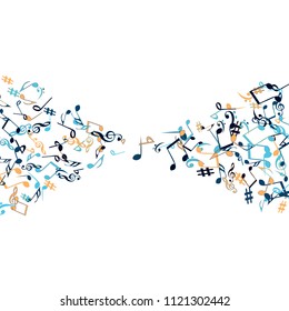 Musical Signs. Modern Background with Notes. Vector Element for Musical Poster, Banner, Advertising, Card. Minimalistic Simple Background.

