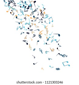 Musical Signs. Modern Background with Notes. Vector Element for Musical Poster, Banner, Advertising, Card. Minimalistic Simple Background.
