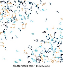 Musical Signs. Modern Background with Notes. Vector Element for Musical Poster, Banner, Advertising, Card. Minimalistic Simple Background.
