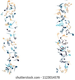 Musical Signs. Modern Background with Notes. Vector Element for Musical Poster, Banner, Advertising, Card. Minimalistic Simple Background.
