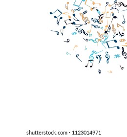 Musical Signs. Modern Background with Notes. Vector Element for Musical Poster, Banner, Advertising, Card. Minimalistic Simple Background.
