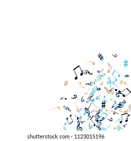Musical Signs. Modern Background with Notes. Vector Element for Musical Poster, Banner, Advertising, Card. Minimalistic Simple Background.
