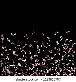 Musical Signs. Modern Background with Notes. Vector Element for Musical Poster, Banner, Advertising, Card. Minimalistic Simple Background.
