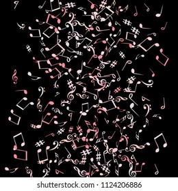 Musical Signs. Modern Background with Notes. Vector Element for Musical Poster, Banner, Advertising, Card. Minimalistic Simple Background.
