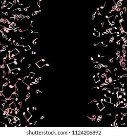 Musical Signs. Modern Background with Notes. Vector Element for Musical Poster, Banner, Advertising, Card. Minimalistic Simple Background.
